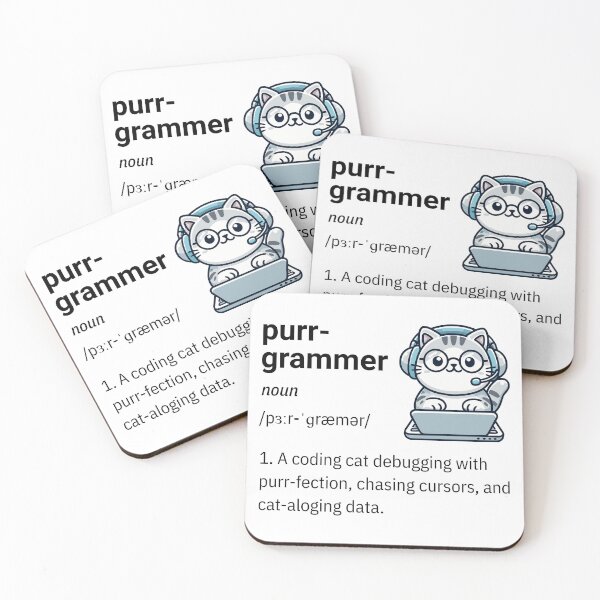 Item preview, Purr-Grammer - Funny Programmer Cat Art designed and sold by QuirkPrint.