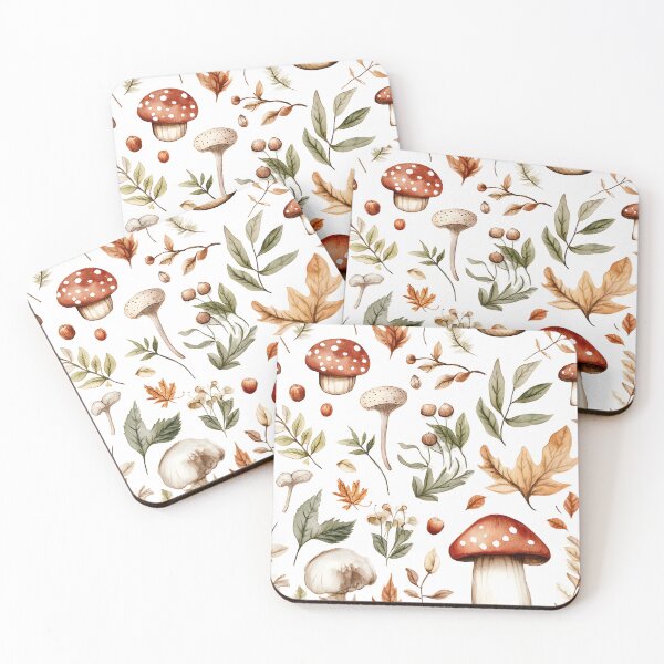 Item preview, Mushrooms and leaves - Autumn theme designed and sold by Fab-Haven.
