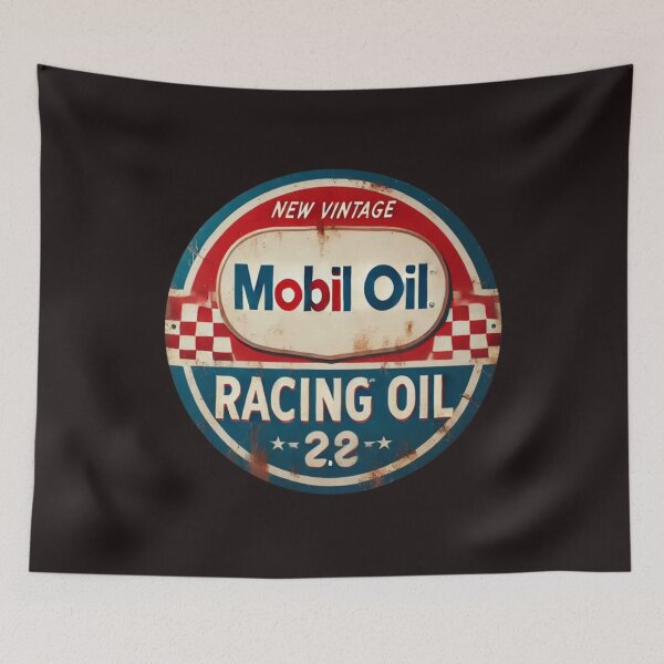 Item preview, Antique Mobil Oil Racing Car Sign designed and sold by FutureTraveller.