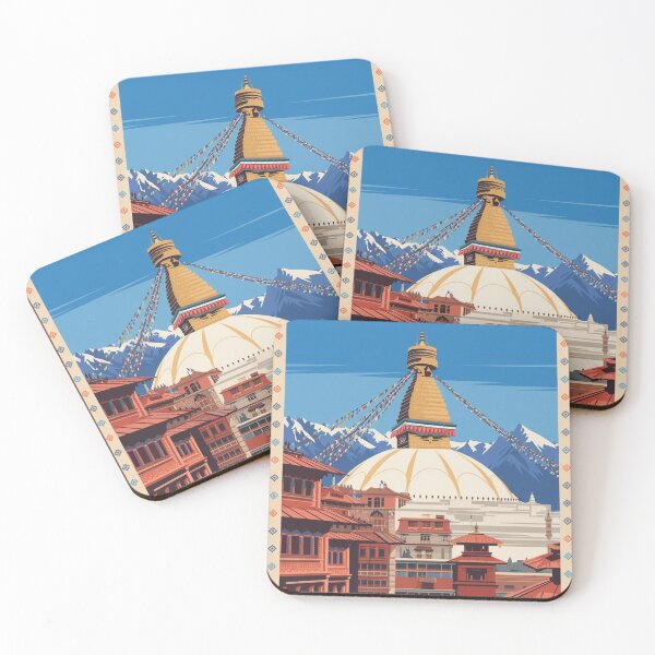 Item preview, Póster de viaje vintage de Katmandú designed and sold by TravelerRat.