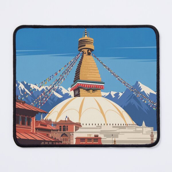 Item preview, Póster de viaje vintage de Katmandú designed and sold by TravelerRat.