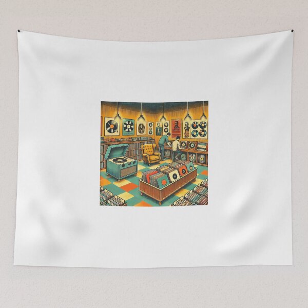 Item preview, Cozy Vinyl Spot - Record Shop Lounge designed and sold by OldSchoolRetro.