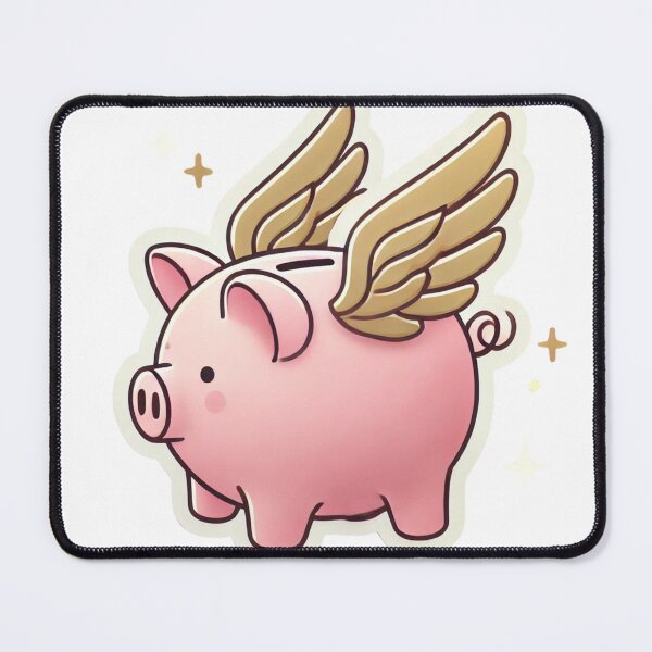 Item preview, Flying Pink Sparkly Piggy Bank designed and sold by AStickerMaker12.