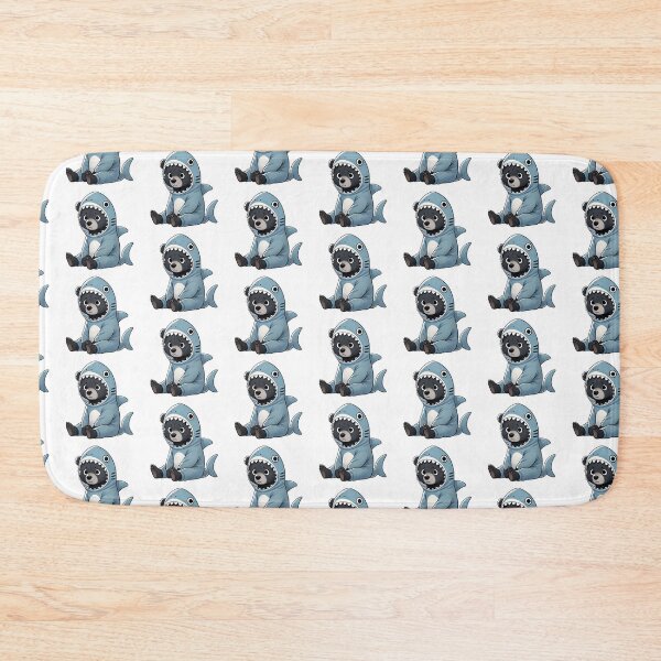 Item preview, Black bear wearing a shark costume  designed and sold by MellowPeach.