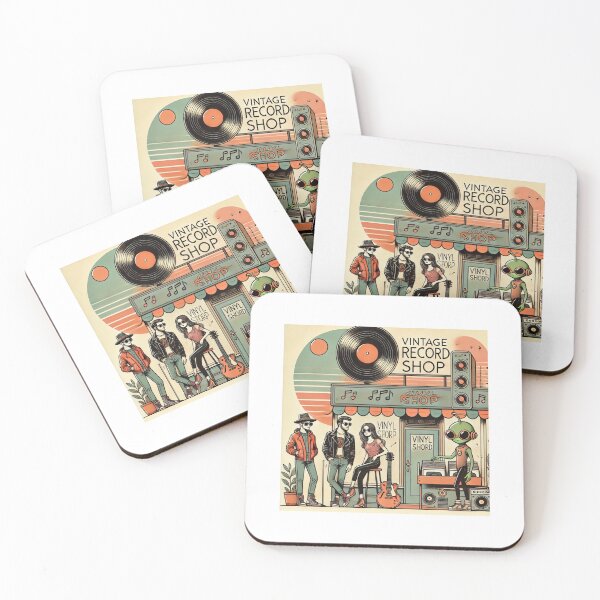 Item preview, Retro Alien Record Shop designed and sold by OldSchoolRetro.