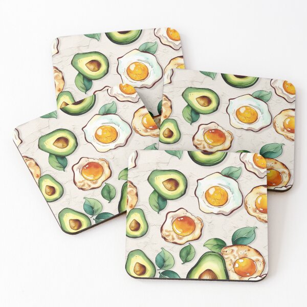 Item preview, Avocado and Egg Watercolor Illustration designed and sold by anthropawlogie.
