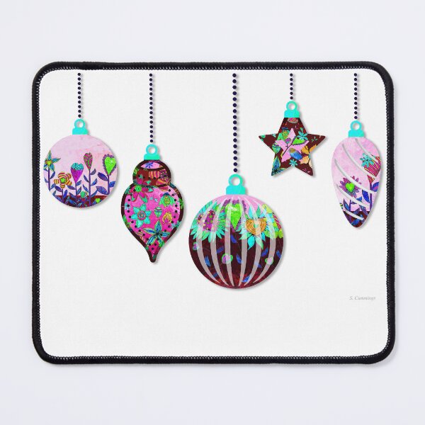 Item preview, Garden Christmas 3 Pink Ornaments Art designed and sold by Sharon Cummings Art.
