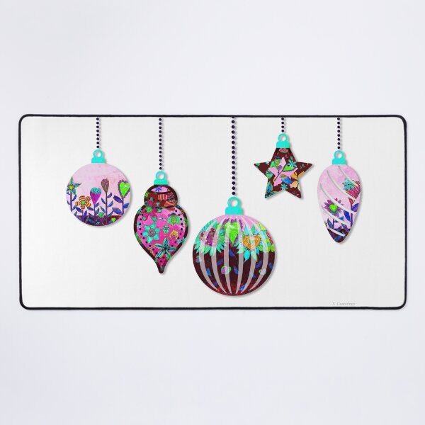 Item preview, Garden Christmas 3 Pink Ornaments Art designed and sold by Sharon Cummings Art.
