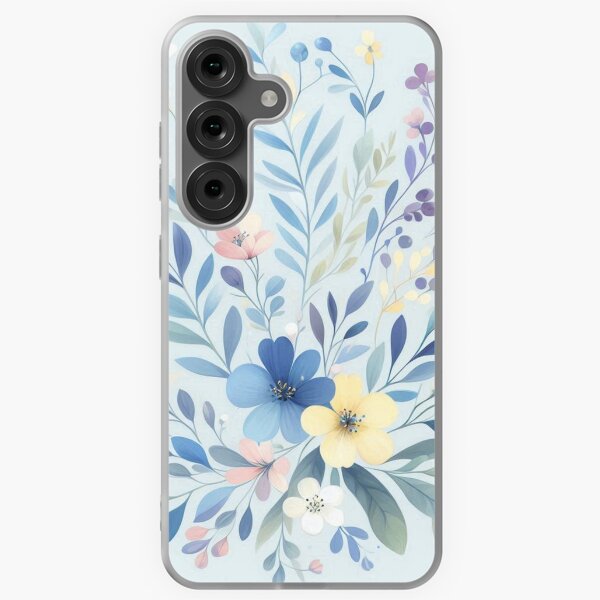 Item preview, Soft Pretty Flowers Blue Floral Art designed and sold by SeaStarAlex.