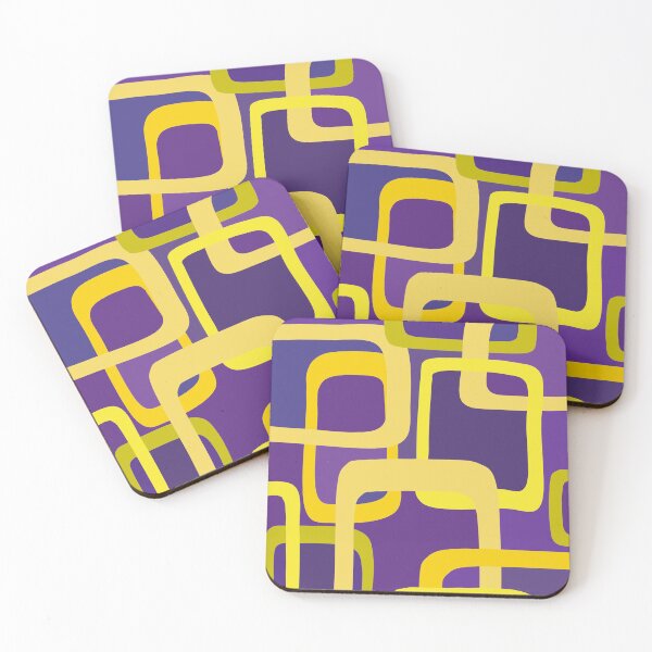 Item preview, Iconic Mid Century Modern Pattern in Gold and Purple designed and sold by Deutschic.