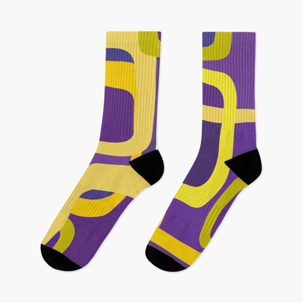 Item preview, Iconic Mid Century Modern Pattern in Gold and Purple designed and sold by Deutschic.