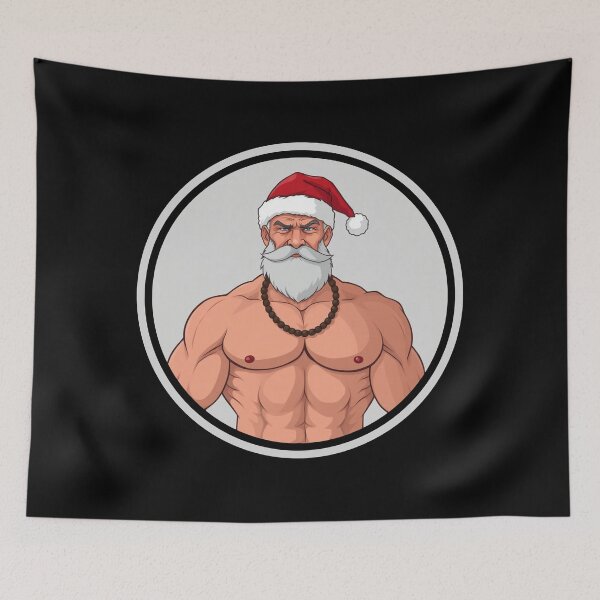 Item preview, Shirtless Santa Claus designed and sold by muscledaddies.
