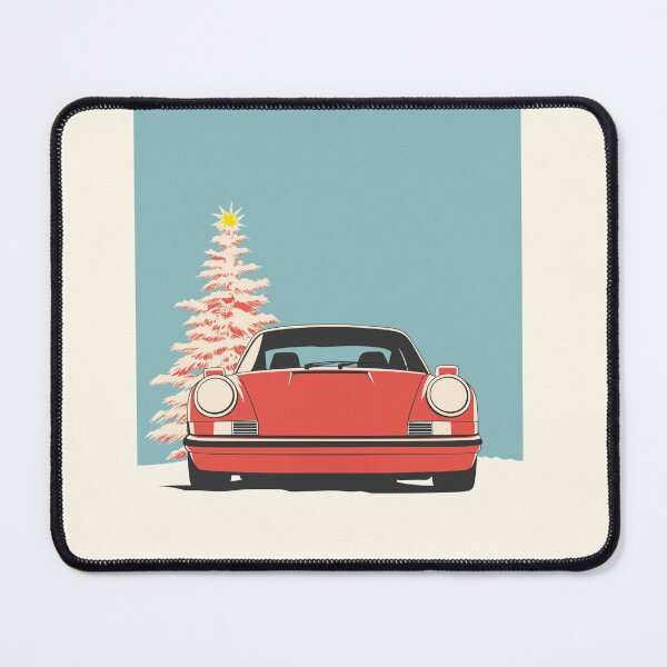 Item preview, Vintage red Porsche 911 964 Christmas Tree illustration designed and sold by blackdogshop.