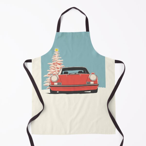 Item preview, Vintage red Porsche 911 964 Christmas Tree illustration designed and sold by blackdogshop.