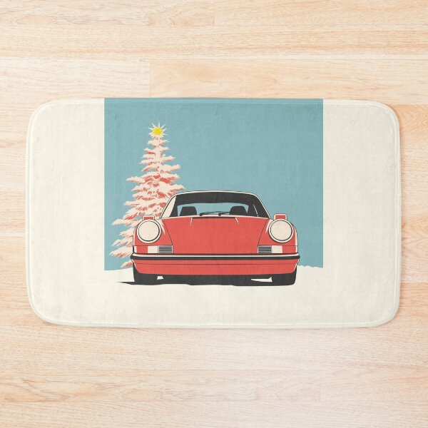 Item preview, Vintage red Porsche 911 964 Christmas Tree illustration designed and sold by blackdogshop.