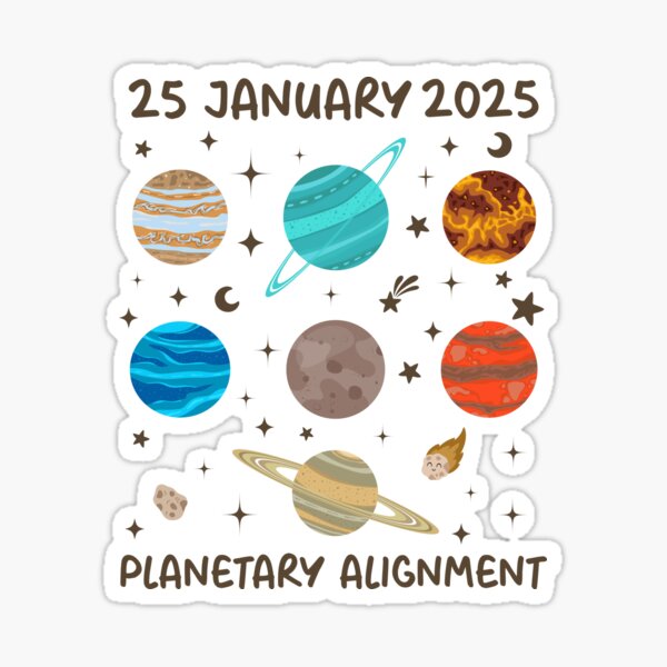 Item preview, January 2025, a planetary parade 7 planet alignment, Rare Planetary Alignment 2025  designed and sold by shophsm.