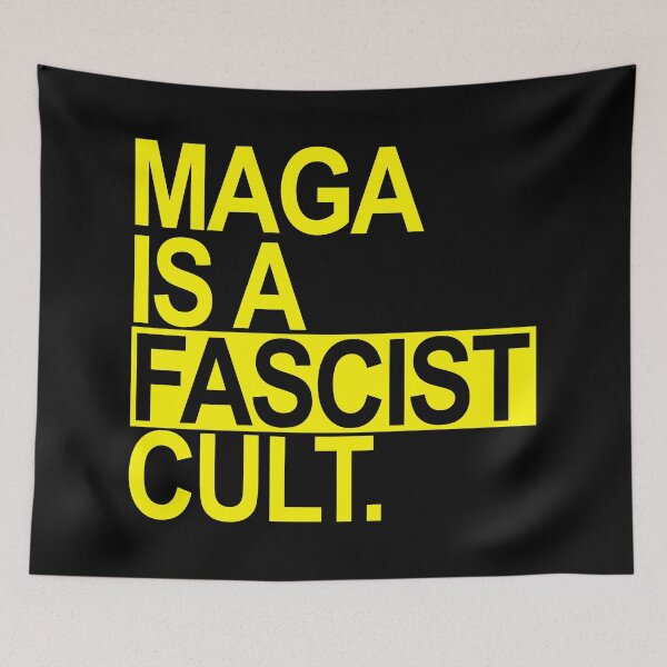 Item preview, MAGA is a FASCIST Cult - yellow box designed and sold by Thelittlelord.