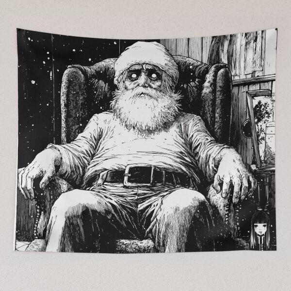 Item preview, worlds been naughty 3 - black and white christmas horror manga anime santa designed and sold by ForsakenFrames.