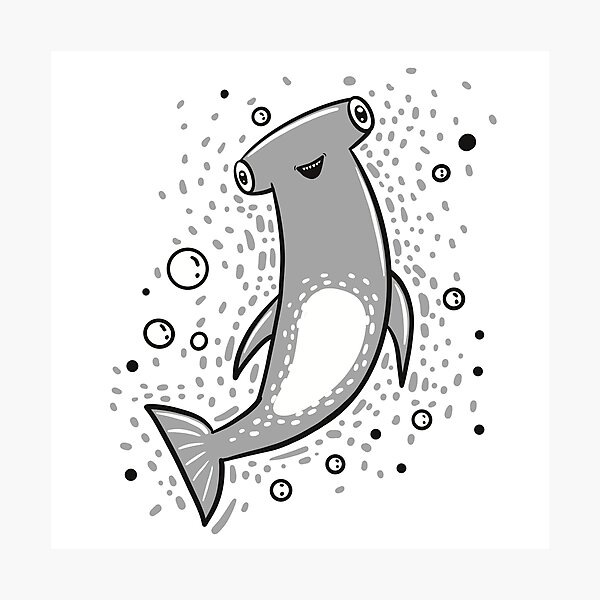 Item preview, Happy Hammerhead shark designed and sold by jasmineberry.