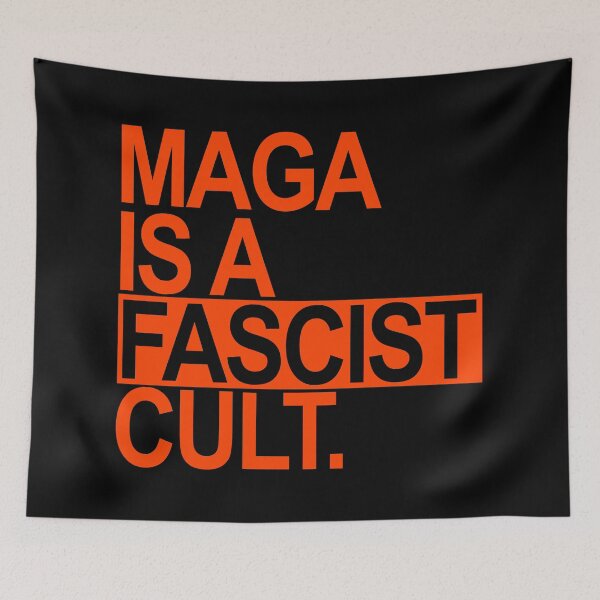 Item preview, MAGA is a FASCIST Cult - orange box designed and sold by Thelittlelord.