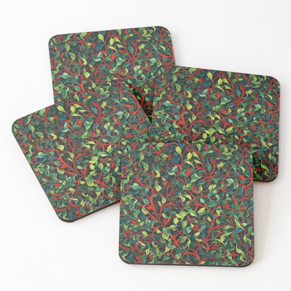 Item preview, Abstract Red and Green Holiday Leaves Pattern designed and sold by calibrit.