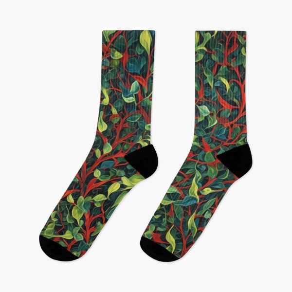 Item preview, Abstract Red and Green Holiday Leaves Pattern designed and sold by calibrit.