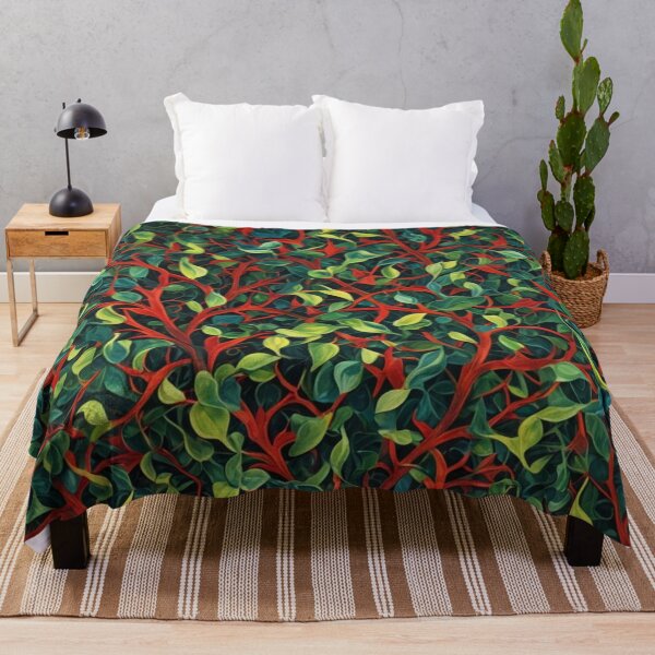 Item preview, Abstract Red and Green Holiday Leaves Pattern designed and sold by calibrit.