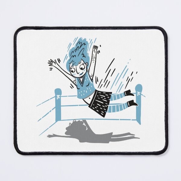 Item preview, Blue woman flying from the edge of the wrestling ring designed and sold by jasmineberry.