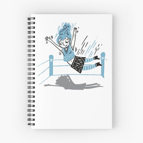 Item preview, Blue woman flying from the edge of the wrestling ring designed and sold by jasmineberry.