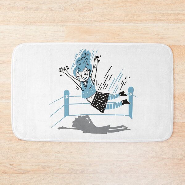 Item preview, Blue woman flying from the edge of the wrestling ring designed and sold by jasmineberry.