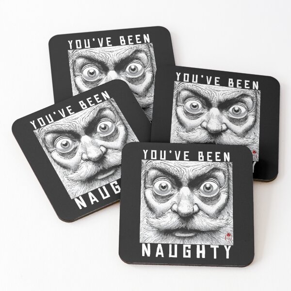 Item preview, youve been naughty 1 - black and white christmas horror manga anime santa designed and sold by ForsakenFrames.