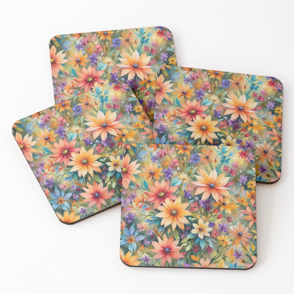 Item preview, Abstract Colorful Field of Flowers designed and sold by calibrit.