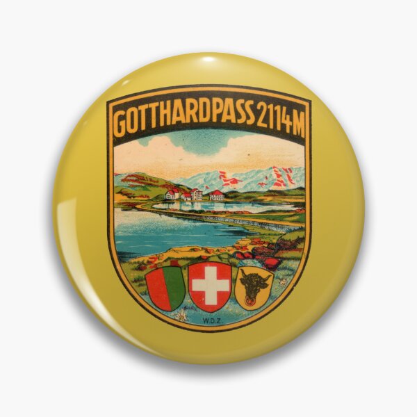 Item preview, Gotthard Pass Switzerland Vintage Travel Decal designed and sold by hilda74.