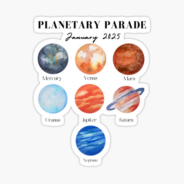 Item preview, Rare Planetary parade, mercury, venus, mars, jupiter, saturn, uranus, neptune 7 planet alignment , Planetary Alignment 2025  designed and sold by shophsm.