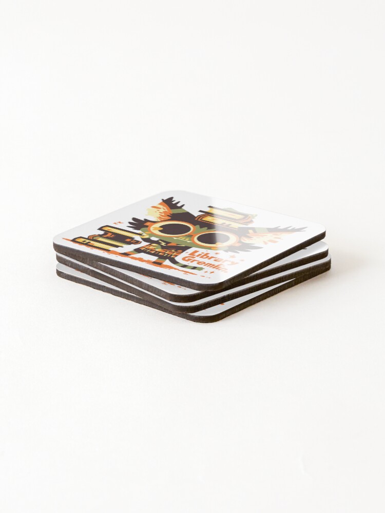 Thumbnail 4 of 5, Coasters (Set of 4), Library Gremlin designed and sold by Introvertedself.