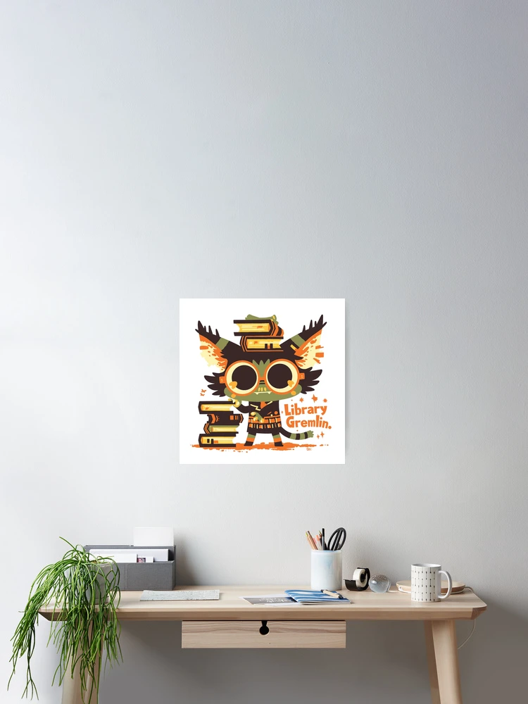 Thumbnail 2 of 3, Poster, Library Gremlin designed and sold by Quirkyaesthetics.