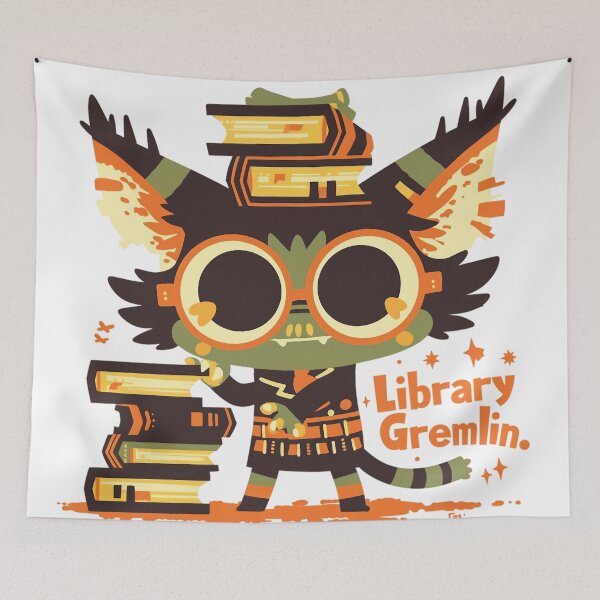 Artikelvorschau, Bibliotheksgremlin entworfen und verkauft von Nowshin Tasnim.