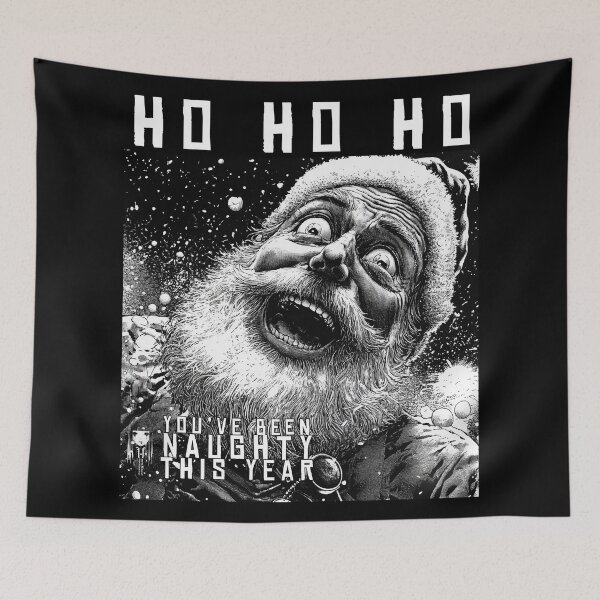 Item preview, youve been naughty 3 - black and white christmas horror manga anime santa designed and sold by ForsakenFrames.