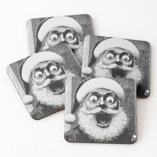 Item preview, youve been naughty 2 - black and white christmas horror manga anime santa designed and sold by ForsakenFrames.