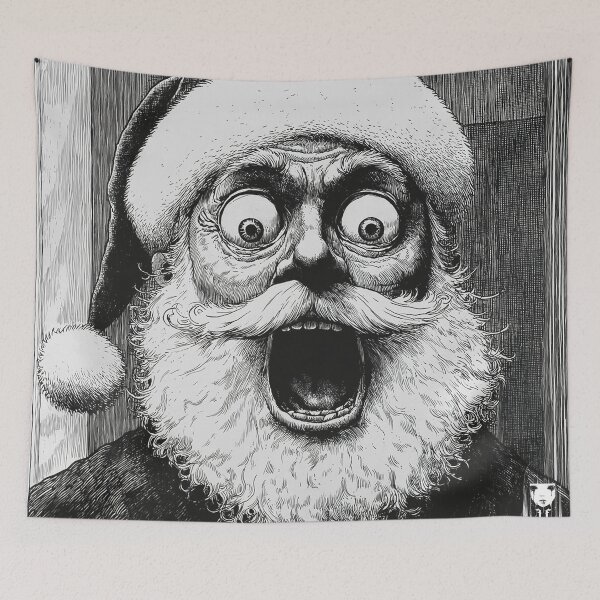 Item preview, youve been naughty 2 - black and white christmas horror manga anime santa designed and sold by ForsakenFrames.