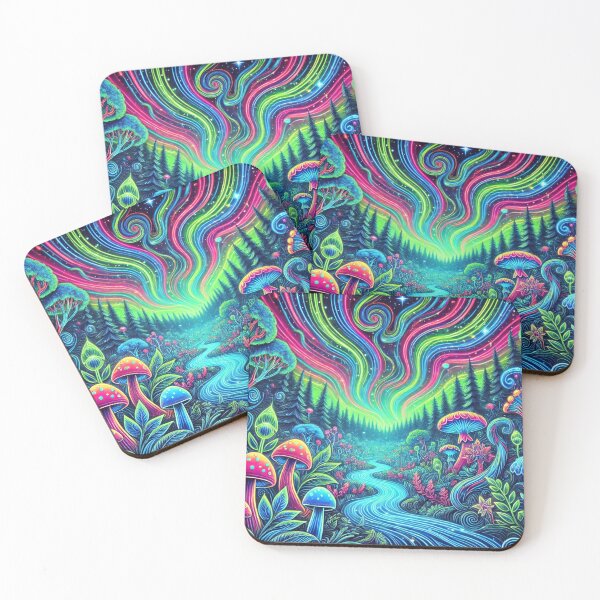 Item preview, Trippy Neon Glowing Forest designed and sold by Porosenok.