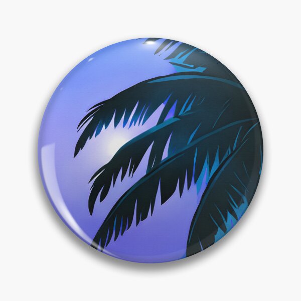 Item preview, Retro Moon and Palm Trees Turquoise Blue Beach Style AI Art designed and sold by Beachy.