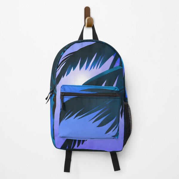 Item preview, Retro Moon and Palm Trees Turquoise Blue Beach Style AI Art designed and sold by Beachy.