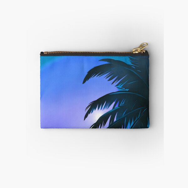 Item preview, Retro Moon and Palm Trees Turquoise Blue Beach Style AI Art designed and sold by Beachy.