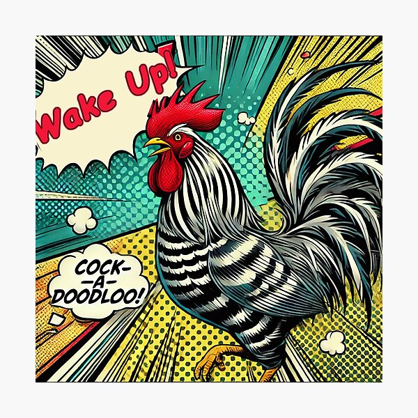 Item preview, Retro 50's Comic-Style Rooster designed and sold by PlasticAuto.