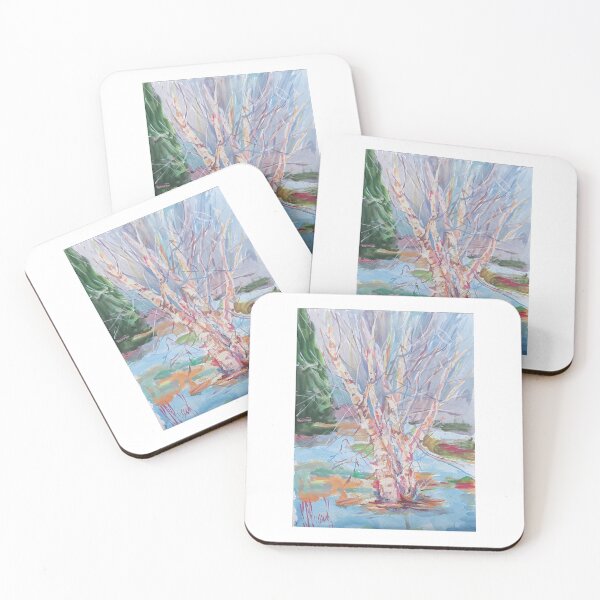 Item preview, Winter birch original acrylic painting designed and sold by K Mussack.