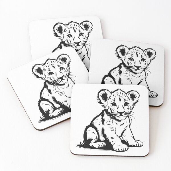 Item preview, Cute Baby Lion Cub Big Cat Safari Wild Jungle Predator designed and sold by inkoutninja.