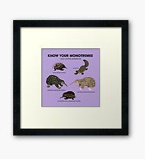 Know Your Monotremes Framed Print