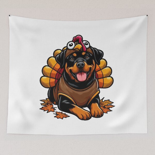 Item preview, Rottweiler Dog Thanksgiving designed and sold by doodIllustrate.