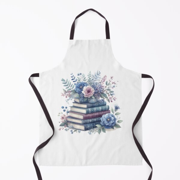 Item preview, Book Pile With Flowers Pink Blue Purple designed and sold by Mermaid's Whimsy.